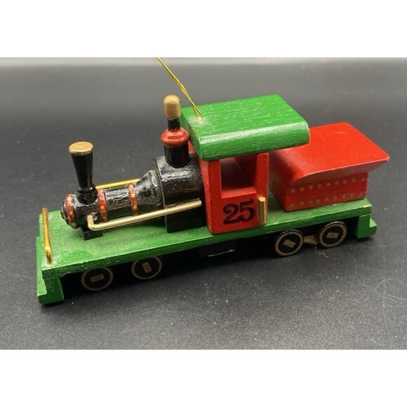 Roman Evergreen Express Wooden Train Ornament #25 Engine 1986 LocomotiveStickers - Picture 2 of 7